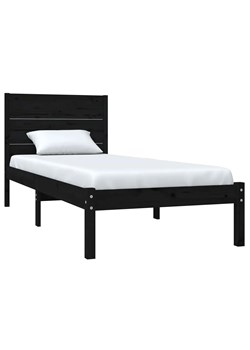 Pojedyncze czarne łóżko sosnowe 90x200 - Gunar 3X ze sklepu Edinos.pl w kategorii Łóżka i materace - zdjęcie 172322886