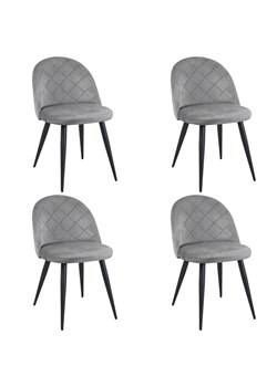 Komplet szarych eleganckich krzeseł 4 sztuk - Eferos 4X ze sklepu Edinos.pl w kategorii Krzesła - zdjęcie 172323029