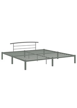 Szare metalowe łóżko dla dwóch osób 180 x 200 cm - Mohn ze sklepu Edinos.pl w kategorii Łóżka i materace - zdjęcie 172323139