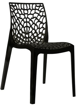 Czarne ażurowe krzesło ogrodowe - Chamat ze sklepu Edinos.pl w kategorii Krzesła - zdjęcie 172323256