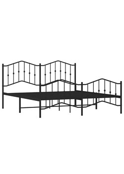 Czarne metalowe łóżko małżeńskie 200x200cm M0-B70 ze sklepu Edinos.pl w kategorii Łóżka i materace - zdjęcie 172323415