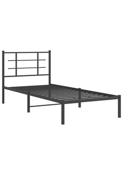 Czarne metalowe łóżko pojedyncze 80x200 cm - Sevelzo ze sklepu Edinos.pl w kategorii Łóżka i materace - zdjęcie 172323449