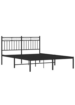 Czarne metalowe łóżko jednoosobowe 120x200 cm - Envilo ze sklepu Edinos.pl w kategorii Łóżka i materace - zdjęcie 172323716