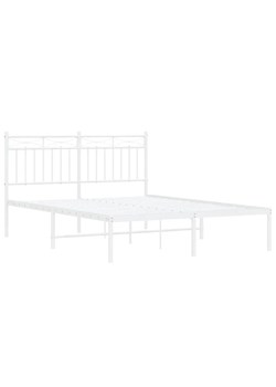 Białe industrialne łóżko metalowe 140x200 cm - Tolimea ze sklepu Edinos.pl w kategorii Łóżka i materace - zdjęcie 172323726