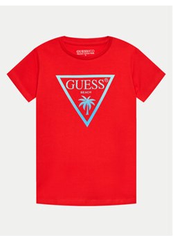 Guess T-Shirt L4GI33 J1311 Czerwony Regular Fit ze sklepu MODIVO w kategorii T-shirty chłopięce - zdjęcie 172325658