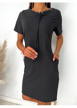 Czarna Sukienka z Kieszeniami ze sklepu ModnaKiecka.pl w kategorii Sukienki - zdjęcie 172327806