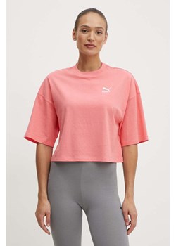 Puma t-shirt bawełniany damski kolor różowy 624226 ze sklepu ANSWEAR.com w kategorii Bluzki damskie - zdjęcie 172328478