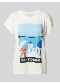 T-shirt z mieszanki wiskozy z nadrukiem z motywem ze sklepu Peek&Cloppenburg  w kategorii Bluzki damskie - zdjęcie 172329605