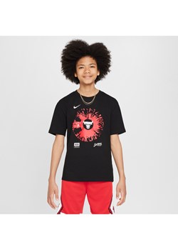 T-shirt dla dużych dzieci (chłopców) Max90 Nike NBA Chicago Bulls Courtside - Czerń ze sklepu Nike poland w kategorii T-shirty chłopięce - zdjęcie 172330139