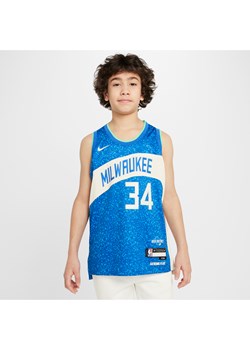 Koszulka dla dużych dzieci Nike Dri-FIT NBA Swingman Giannis Antetokounmpo Milwaukee Bucks City Edition 2023/24 - Niebieski ze sklepu Nike poland w kategorii T-shirty chłopięce - zdjęcie 172330195