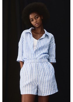 H & M - Lniane szorty bez zapięcia - Niebieski ze sklepu H&M w kategorii Szorty - zdjęcie 172330505