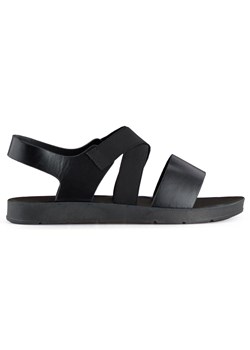 Czarne elastyczne sandały z dopasowaną cholewką na gumkę ze sklepu ButyModne.pl w kategorii Sandały damskie - zdjęcie 172330936