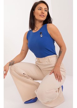 Spodnie z szeroką nogawką jasnobeżowe WN-SP-8265.25, Kolor jasnobeżowy, Rozmiar S, Rue Paris ze sklepu Primodo w kategorii Spodnie damskie - zdjęcie 172332168