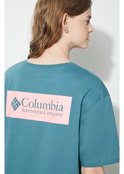 Columbia t-shirt bawełniany North Cascades męski kolor turkusowy z nadrukiem 1834041 ze sklepu PRM w kategorii T-shirty męskie - zdjęcie 172332515