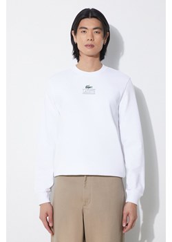 Lacoste bluza bawełniana męska kolor biały z nadrukiem ze sklepu PRM w kategorii Bluzy męskie - zdjęcie 172332586