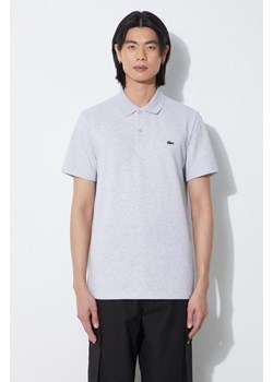 Lacoste polo męski kolor szary gładki ze sklepu PRM w kategorii T-shirty męskie - zdjęcie 172332606