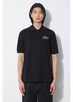 Lacoste polo bawełniane kolor czarny z aplikacją ze sklepu PRM w kategorii T-shirty męskie - zdjęcie 172332608