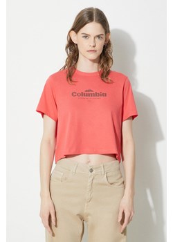 Columbia t-shirt bawełniany North Cascades kolor czerwony 1930051 ze sklepu PRM w kategorii Bluzki damskie - zdjęcie 172332858