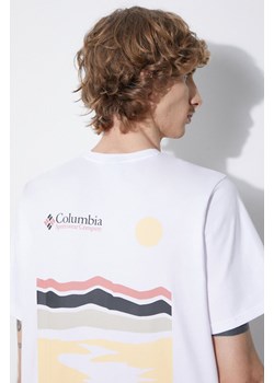 Columbia t-shirt bawełniany Explorers Canyon kolor biały wzorzysty 2036451 ze sklepu PRM w kategorii T-shirty męskie - zdjęcie 172333018