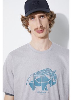 Columbia t-shirt bawełniany Rockaway River kolor szary z nadrukiem 2036401 ze sklepu PRM w kategorii T-shirty męskie - zdjęcie 172333066