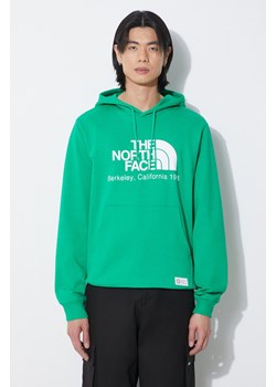 The North Face bluza bawełniana M Berkeley California Hoodie męska kolor zielony z kapturem z nadrukiem NF0A55GFPO81 ze sklepu PRM w kategorii Bluzy męskie - zdjęcie 172333287