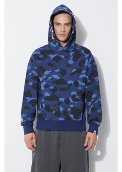 A Bathing Ape bluza bawełniana Color Camo Shark Pullover Hoodie męska kolor granatowy z kapturem wzorzysta 1K30114002 ze sklepu PRM w kategorii Bluzy męskie - zdjęcie 172333315