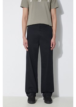 Wood Wood spodnie Silas Classic męskie kolor czarny proste 10001601.5252 ze sklepu PRM w kategorii Spodnie męskie - zdjęcie 172333686