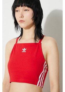 adidas Originals top damski kolor czerwony IN8379 ze sklepu PRM w kategorii Bluzki damskie - zdjęcie 172333835