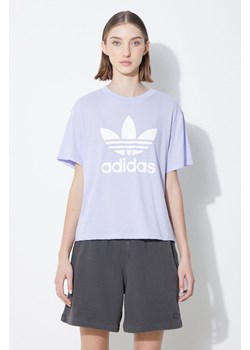 adidas Originals t-shirt damski kolor fioletowy IN8439 ze sklepu PRM w kategorii Bluzki damskie - zdjęcie 172333839