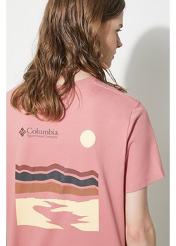 Columbia t-shirt bawełniany Boundless Beauty damski kolor różowy 2036581 ze sklepu PRM w kategorii Bluzki damskie - zdjęcie 172333917