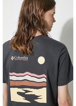 Columbia t-shirt bawełniany Boundless Beauty damski kolor szary 2036581 ze sklepu PRM w kategorii Bluzki damskie - zdjęcie 172333919