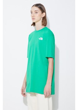 The North Face t-shirt bawełniany W S/S Essential Oversize Tee damski kolor zielony NF0A87NQPO81 ze sklepu PRM w kategorii Bluzki damskie - zdjęcie 172333949