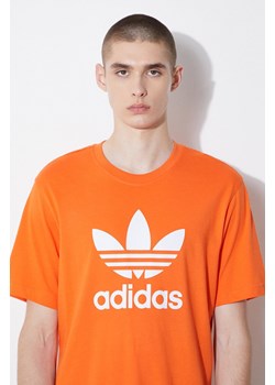 adidas Originals t-shirt bawełniany męski kolor pomarańczowy z nadrukiem IR8000 ze sklepu PRM w kategorii T-shirty męskie - zdjęcie 172333967