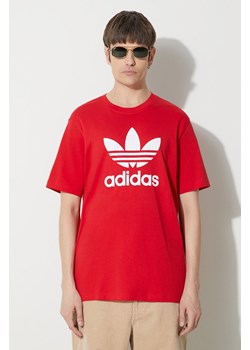 adidas Originals t-shirt bawełniany Trefoil męski kolor czerwony z nadrukiem IR8009 ze sklepu PRM w kategorii T-shirty męskie - zdjęcie 172333969