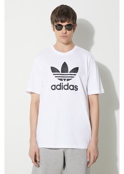 adidas Originals t-shirt bawełniany Trefoil męski kolor biały z nadrukiem IV5353 ze sklepu PRM w kategorii T-shirty męskie - zdjęcie 172333997