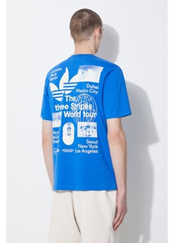 adidas Originals t-shirt bawełniany męski kolor niebieski z nadrukiem IS0182 ze sklepu PRM w kategorii T-shirty męskie - zdjęcie 172334065
