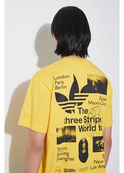 adidas Originals t-shirt bawełniany męski kolor żółty z nadrukiem IS0183 ze sklepu PRM w kategorii T-shirty męskie - zdjęcie 172334067