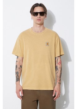 Carhartt WIP t-shirt bawełniany S/S Nelson T-Shirt męski kolor beżowy gładki I029949.1YHGD ze sklepu PRM w kategorii T-shirty męskie - zdjęcie 172334117
