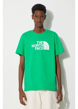 The North Face t-shirt bawełniany M S/S Easy Tee męski kolor zielony z nadrukiem NF0A87N5PO81 ze sklepu PRM w kategorii T-shirty męskie - zdjęcie 172334145