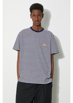 Woolrich t-shirt Striped T-Shirt męski kolor granatowy wzorzysty CFWOTE0121MRUT3687 ze sklepu PRM w kategorii T-shirty męskie - zdjęcie 172334167