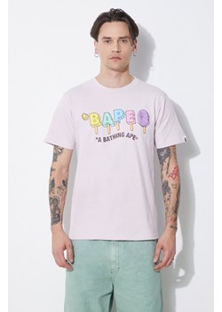 A Bathing Ape t-shirt bawełniany Bape Popsicle Tee męski kolor fioletowy z nadrukiem 1J30110069 ze sklepu PRM w kategorii T-shirty męskie - zdjęcie 172334189