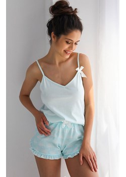 Bawełniana piżama damska Greta, Kolor miętowo-biały, Rozmiar S, SENSIS ze sklepu Intymna w kategorii Piżamy damskie - zdjęcie 172335236