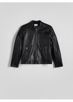 Reserved - Skórzana kurtka biker - czarny ze sklepu Reserved w kategorii Kurtki męskie - zdjęcie 172337177