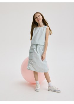 Reserved - Bluzka ze ściągaczem - jasnoturkusowy ze sklepu Reserved w kategorii Bluzki dziewczęce - zdjęcie 172337185