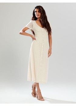 Sinsay - Sukienka midi - kremowy ze sklepu Sinsay w kategorii Sukienki - zdjęcie 172337897