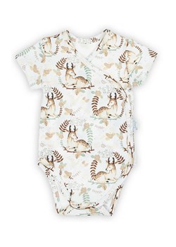 Kopertowe body niemowlęce z krótkim rękawem w sarenki ze sklepu 5.10.15 w kategorii Body niemowlęce - zdjęcie 172338288