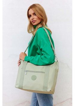 Duża shopperka damska zielona z tkaniny nylonowej - Peterson ze sklepu 5.10.15 w kategorii Torby podróżne - zdjęcie 172338318