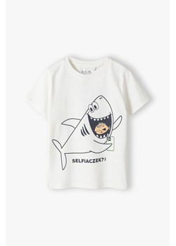 Dzianinowy t-shirt chłopięcy z rekinem - Selfiaczek - 5.10.15. ze sklepu 5.10.15 w kategorii T-shirty chłopięce - zdjęcie 172338339