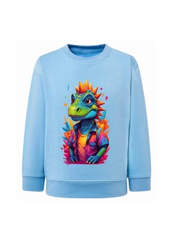 Dzianinowa bluza błękitna dla chłopca Dinozaur ze sklepu 5.10.15 w kategorii Bluzy chłopięce - zdjęcie 172338357