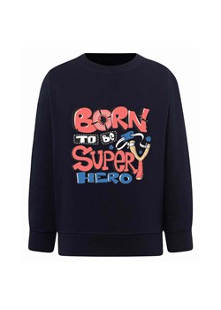 Chłopięca bluza z napisem Born to be superhero granatowa ze sklepu 5.10.15 w kategorii Bluzy chłopięce - zdjęcie 172338359